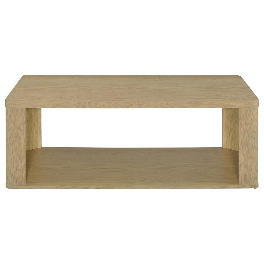 Alsina Rectangular Coffee Table with Open Shelf Greige