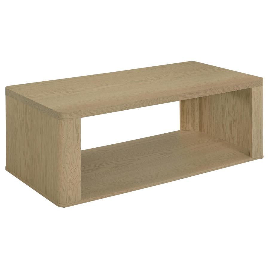 Alsina Rectangular Coffee Table with Open Shelf Greige