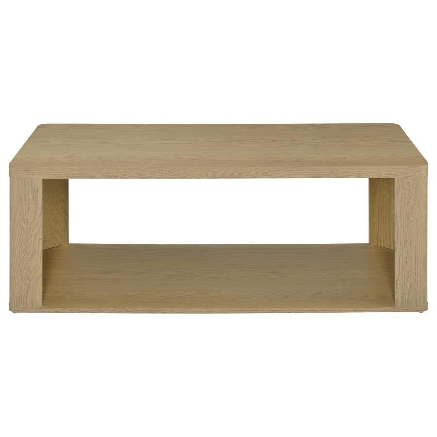 Alsina Rectangular Coffee Table with Open Shelf Greige