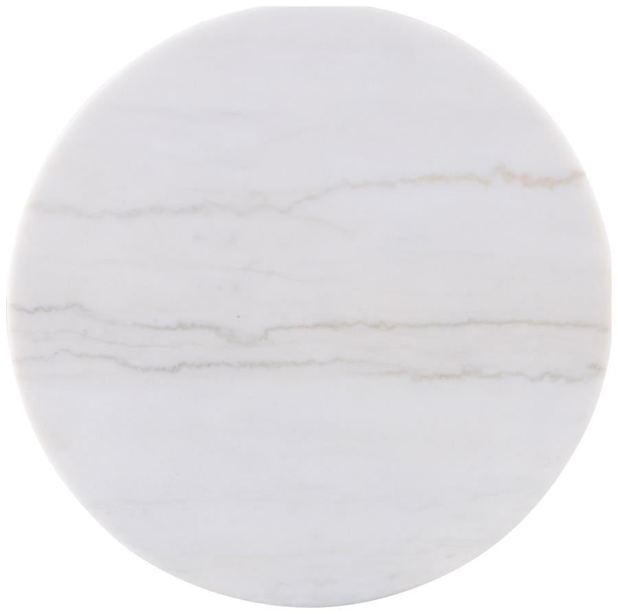 Jason 2-piece Round White Marble Coffee Table Set Greige