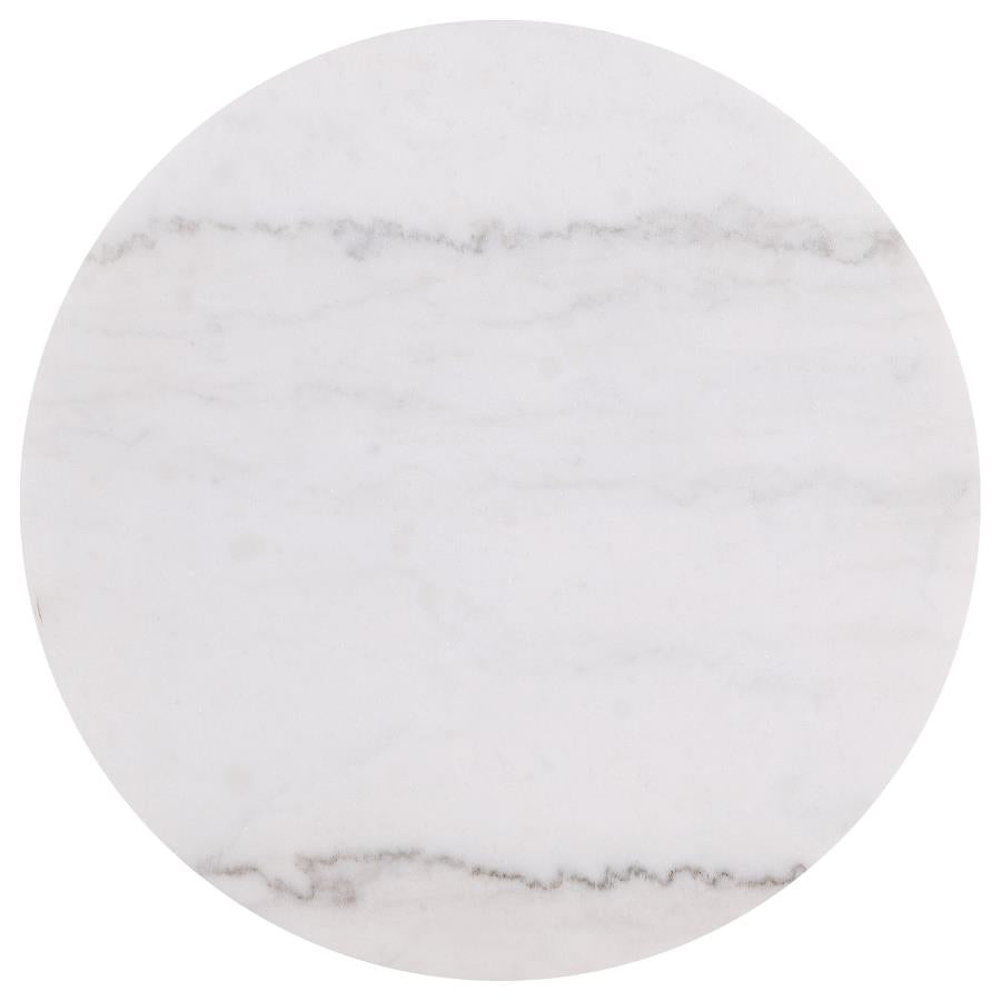 Jason 3-piece Round White Marble Coffee Table Set Greige