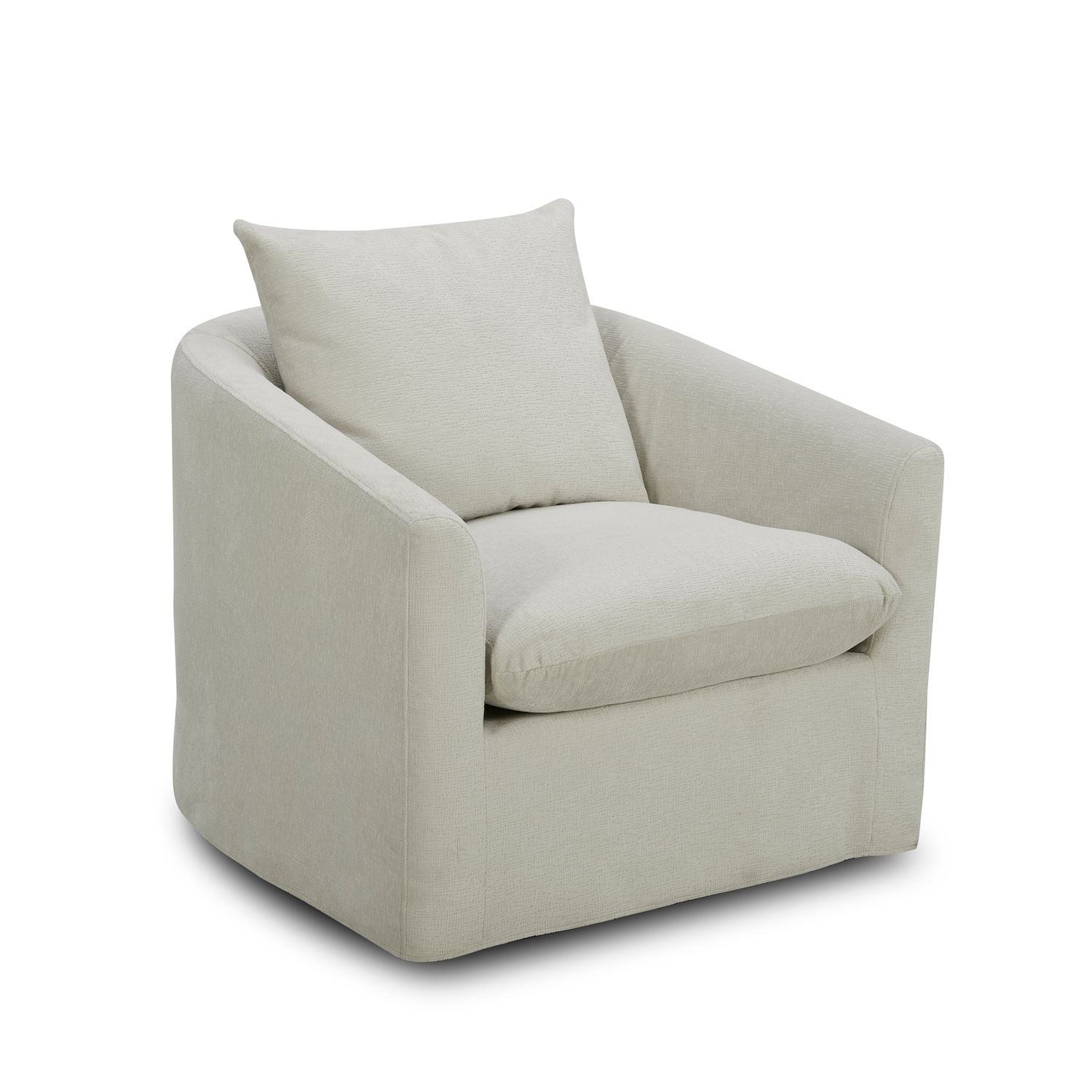 Saxton Upholstery Swivel Accent Chair - Ivory