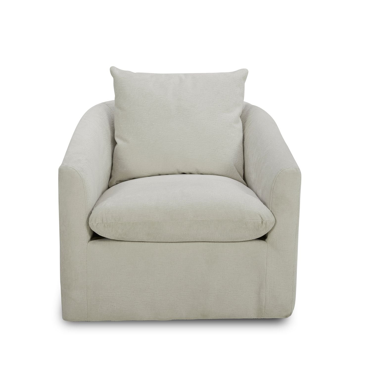 Saxton Upholstery Swivel Accent Chair - Ivory
