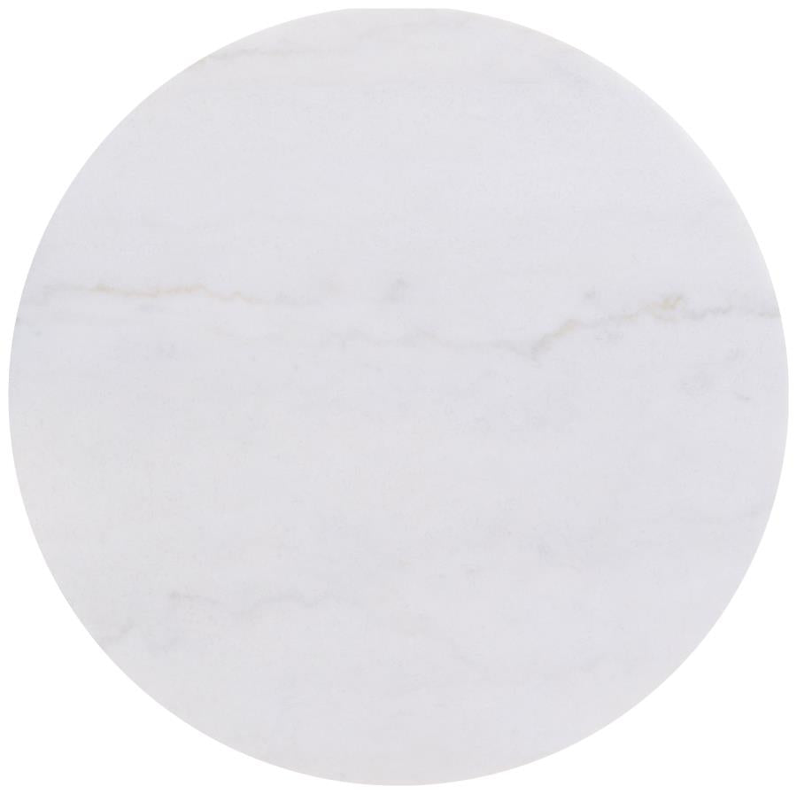 Jason 3-piece Round White Marble Coffee Table Set Honey Brown