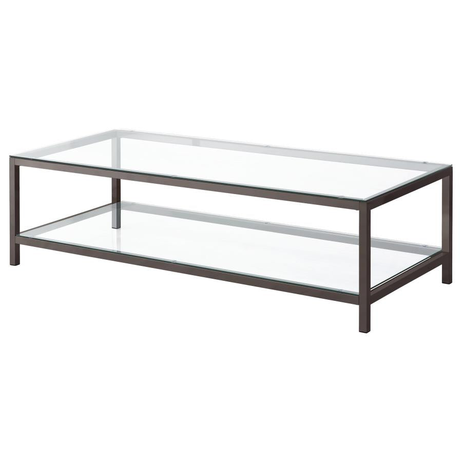 Trini 2-piece Coffee and End Table Set Black Nickel