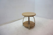 Dacre Round Engineered Wood Top Side End Table Greige