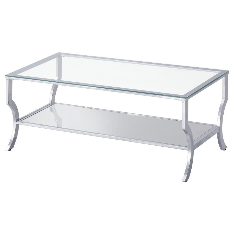 Saide 3-piece Glass Top Coffee and End Table Set Chrome