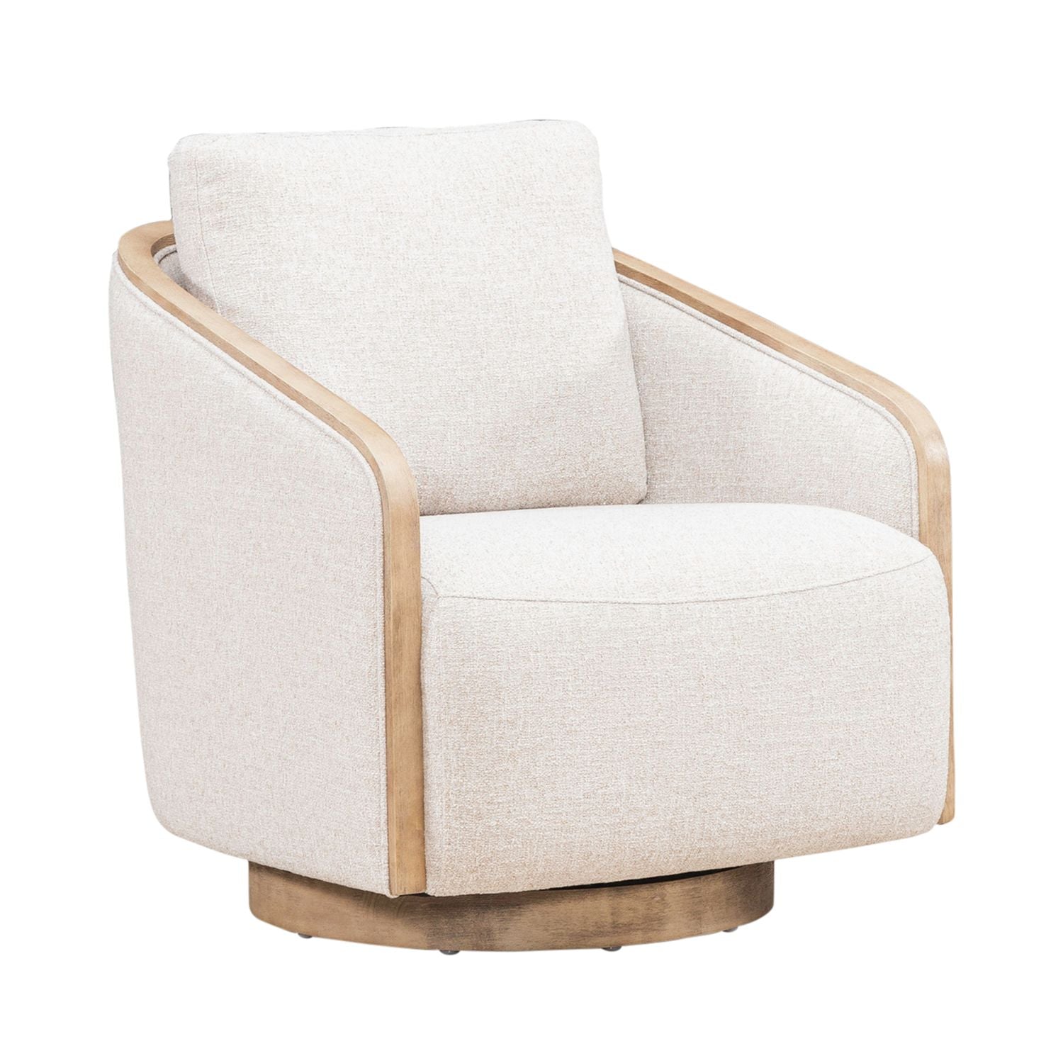 Nora Upholstery Swivel Accent Chair - Light Brown