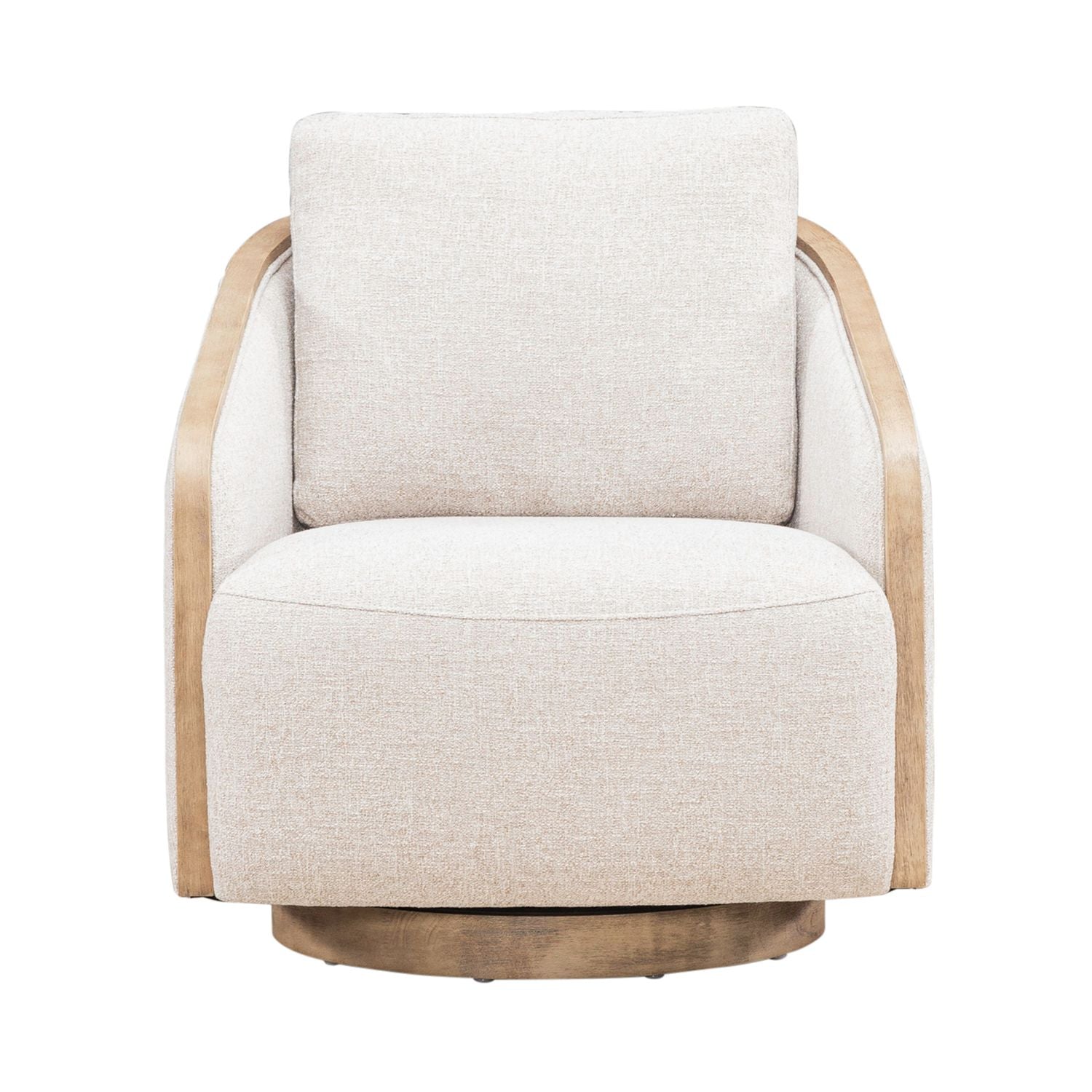 Nora Upholstery Swivel Accent Chair - Light Brown