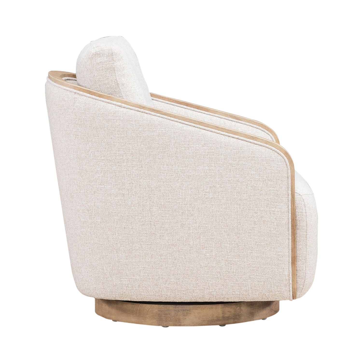 Nora Upholstery Swivel Accent Chair - Light Brown