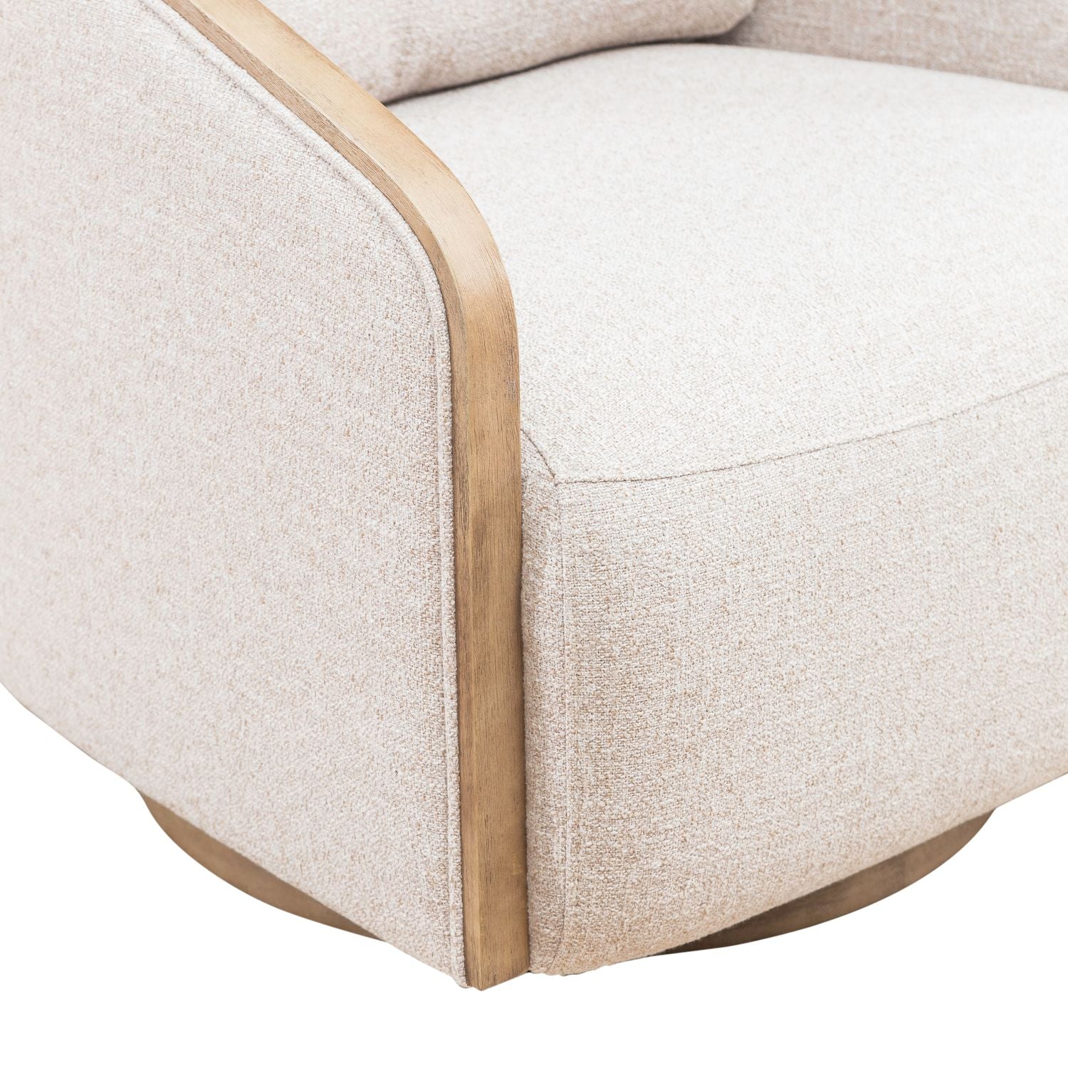 Nora Upholstery Swivel Accent Chair - Light Brown