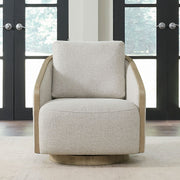 Nora Upholstery Swivel Accent Chair - Light Brown