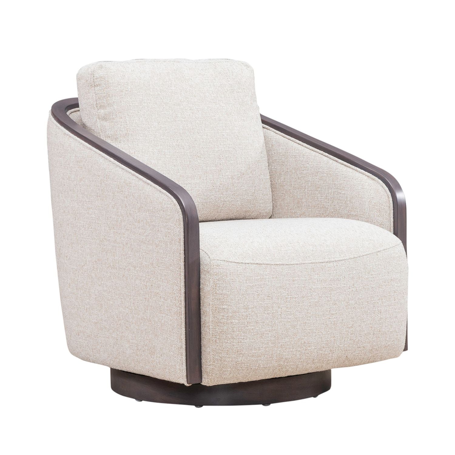 Nora Upholstery Swivel Accent Chair - Dark Brown