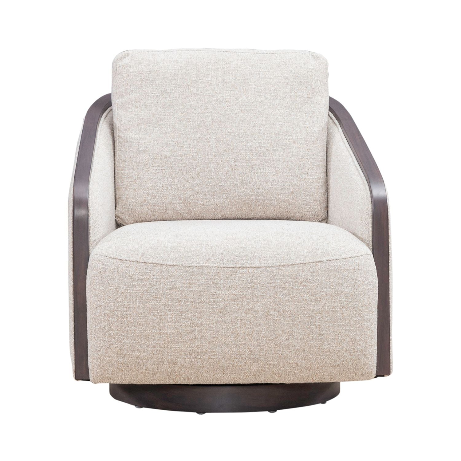 Nora Upholstery Swivel Accent Chair - Dark Brown