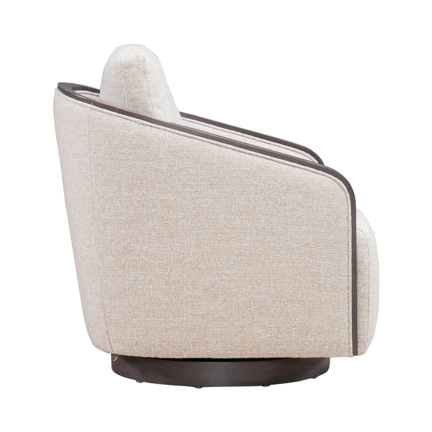 Nora Upholstery Swivel Accent Chair - Dark Brown
