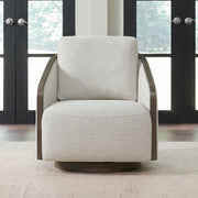 Nora Upholstery Swivel Accent Chair - Dark Brown