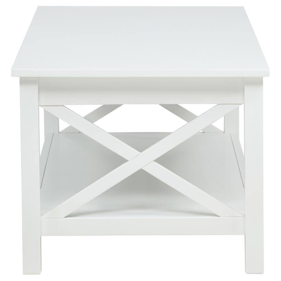 Skyview 2-piece Rectangular Lift Top Coffee Table Set White