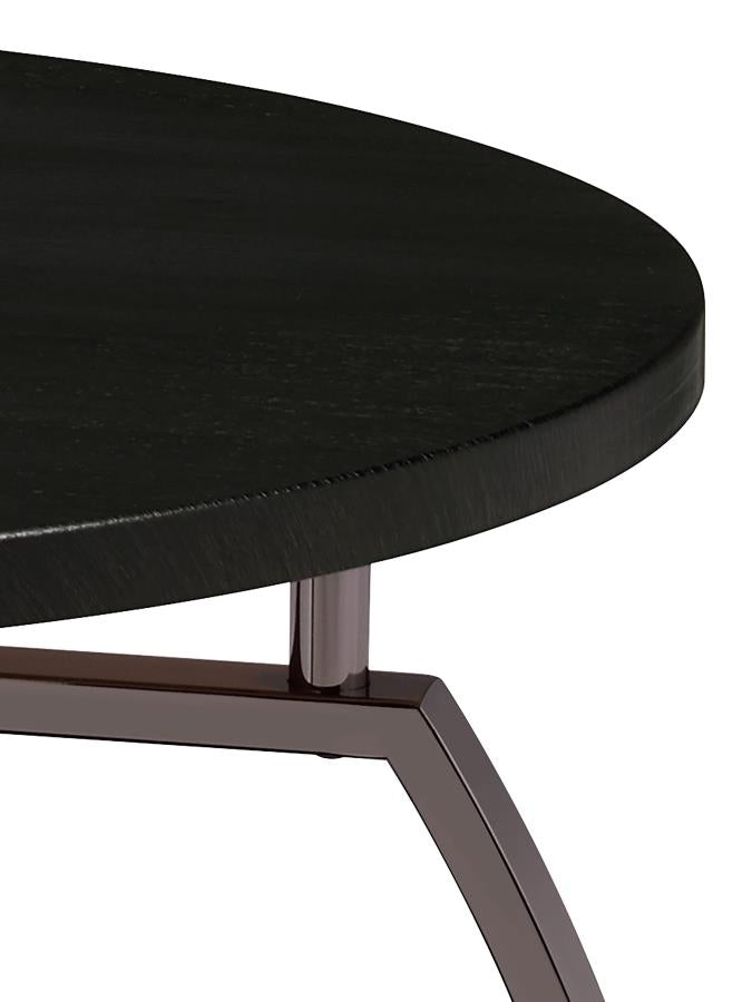 Dacre 3-piece Round Coffee and End Table Set Dark Charcoal