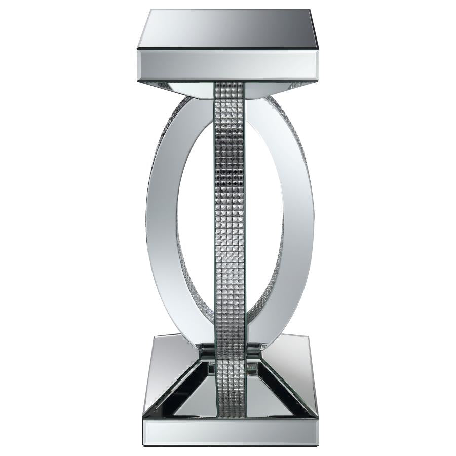 Amalia 2-piece Mirrored Coffee and End Table Set Silver