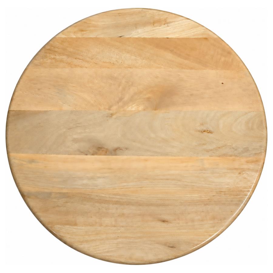 Dale 2-Piece Round Mango Wood Coffee and End Table Set Natural Mango
