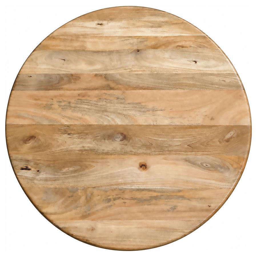 Dale Sculptural Round Solid Mango Wood Coffee Table Natural Mango