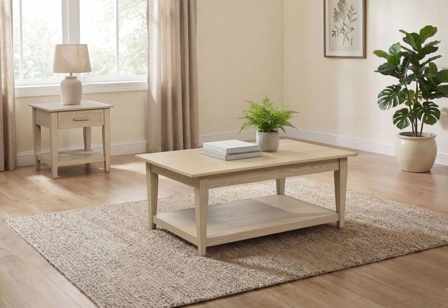 Lindenton 2-piece Wood Lift-Top Coffee and End Table Set Blonde