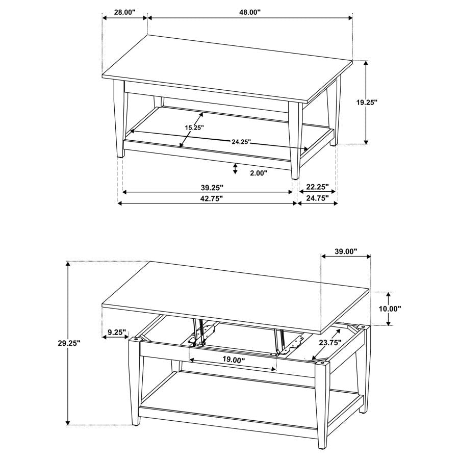 Lindenton Lift-Top Occasional Cocktail Coffee Table Blonde