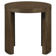 Sweeney 24-inch Round Wood Occasional Side End Table Dark Walnut