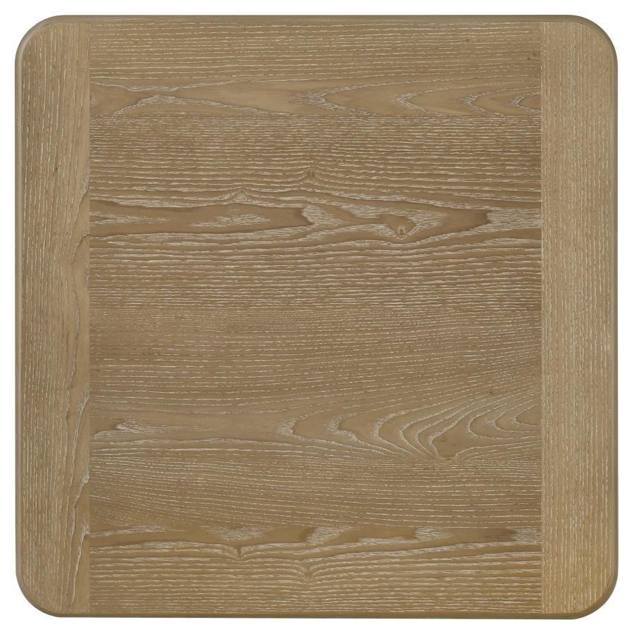Adina Square Wood Side End Table Distressed Light Brown
