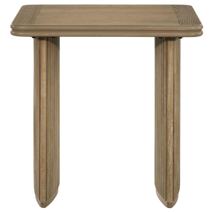 Adina 3-piece Wood Coffee Table Set Distressed Light Brown