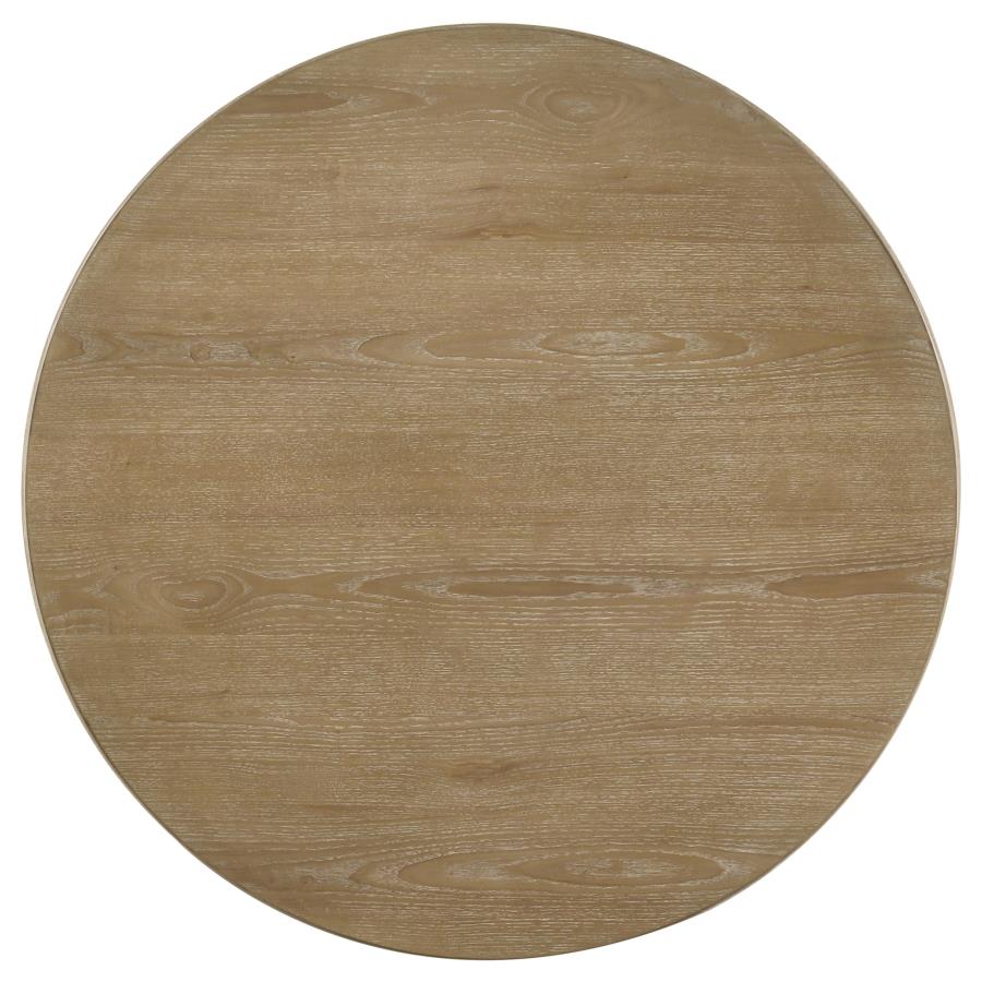 Adina 3-piece Round Coffee Table Set Distressed Light Brown