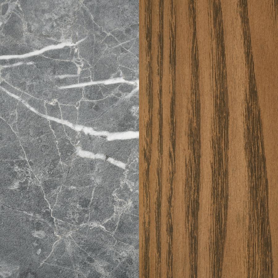 Franklin Round SmartTop™ Wood Pedestal Side End Table Grey and Dark Brown