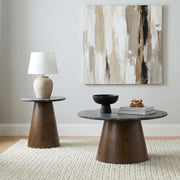 Franklin 2-piece Round SmartTop™ Pedestal Coffee Table Set Grey and Dark Brown