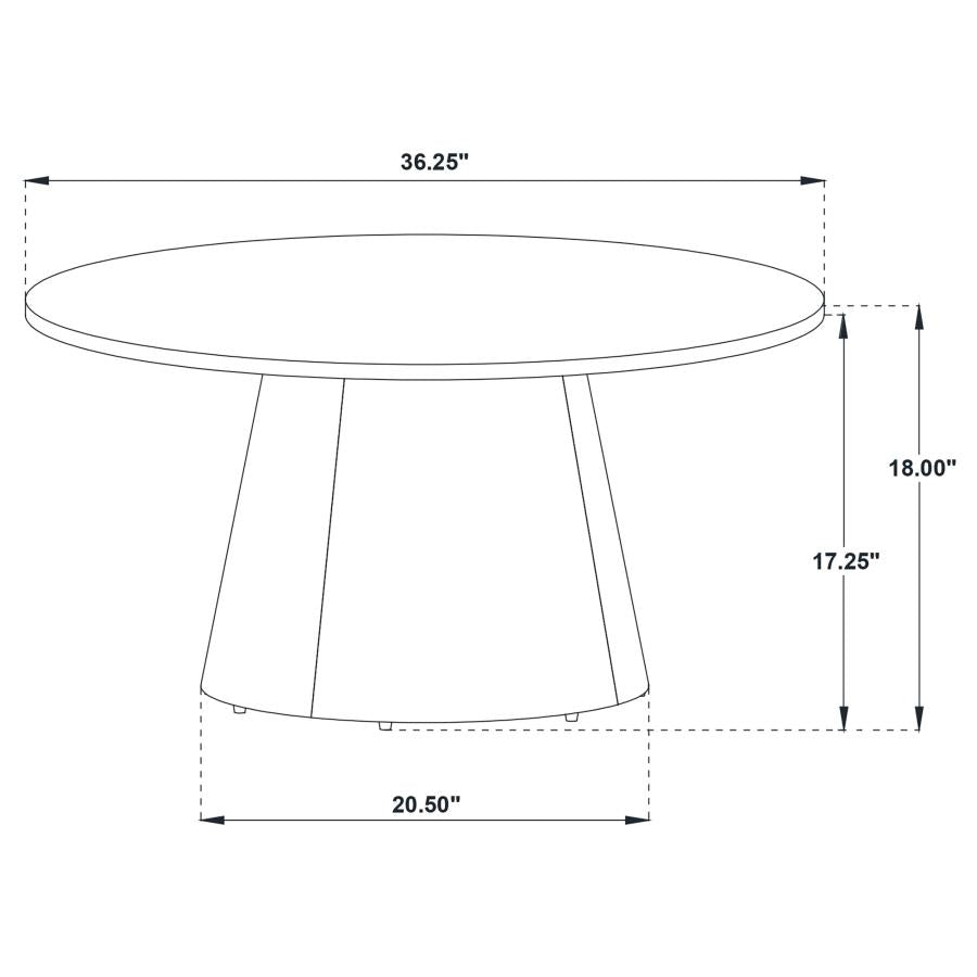 Franklin 36-inch Round SmartTop™ Pedestal Coffee Table Grey and Dark Brown