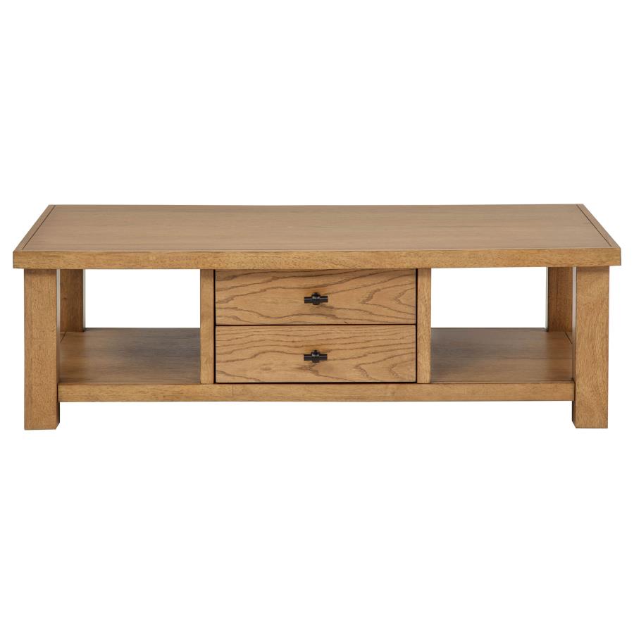 Beasley 2-Piece Wood Coffee Table Set Golden Oak