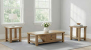 Beasley 3-Piece Wood Coffee Table Set Golden Oak