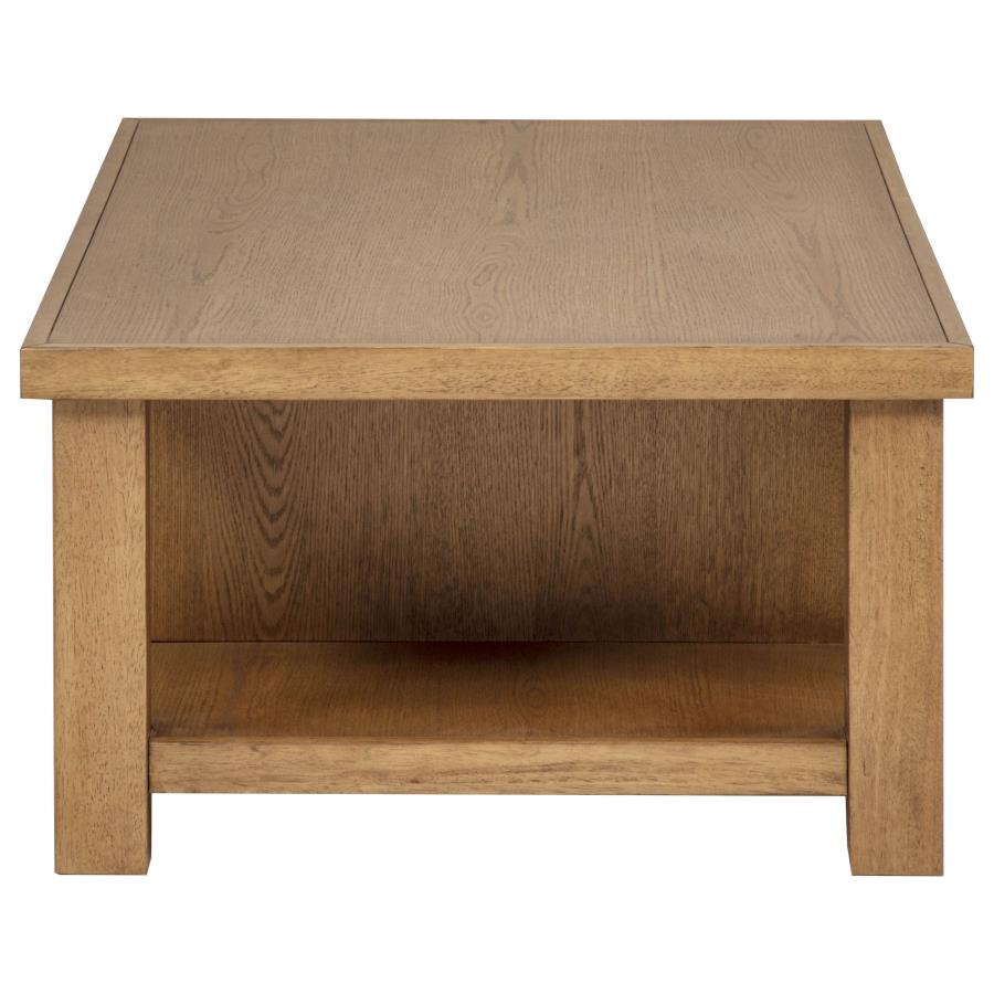 Beasley 2-Drawer Wood Coffee Table Golden Oak