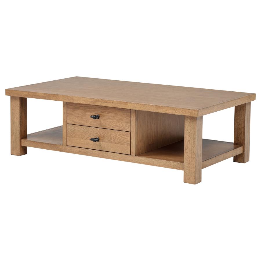 Beasley 4-Drawer Wood Coffee Table Golden Oak