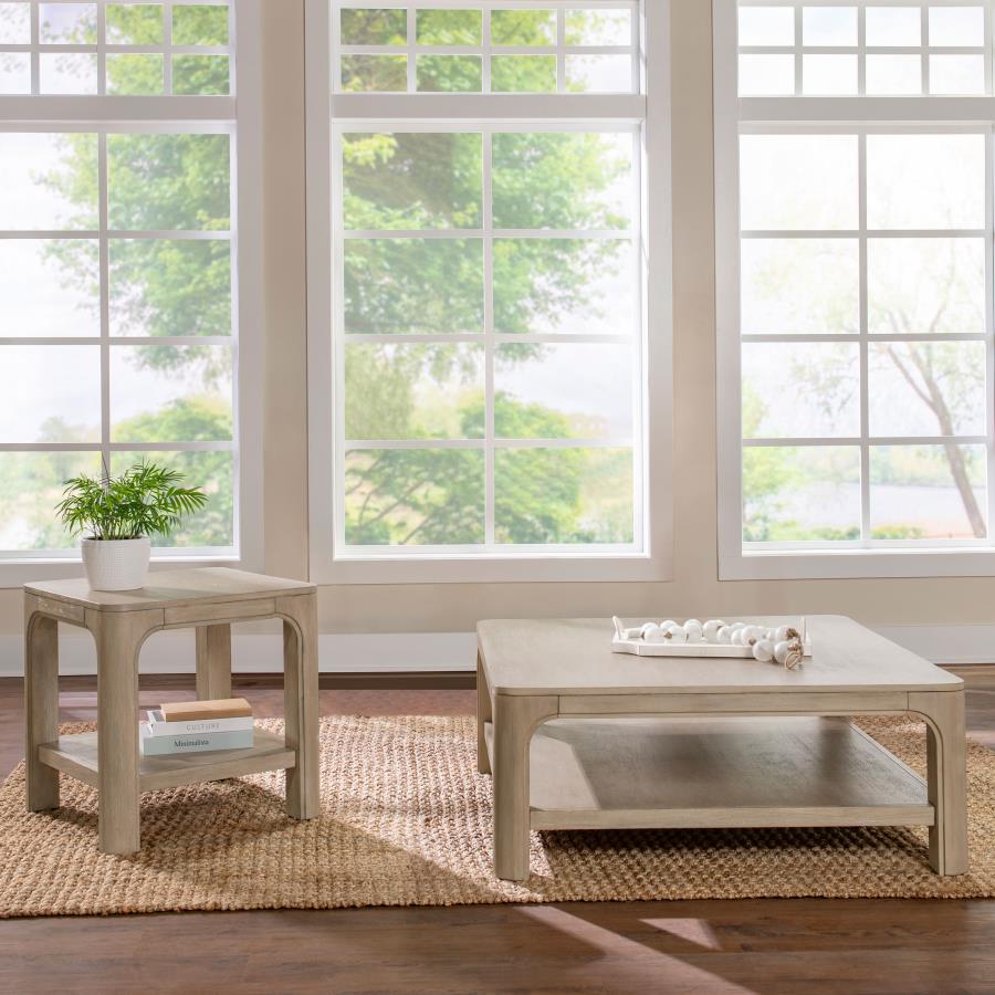 Solano 2-piece Square Coffee Table Set Weathered Mango