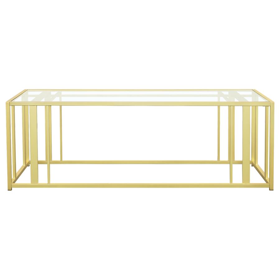 Adri 2-piece Coffee and End Table Set Matte Brass