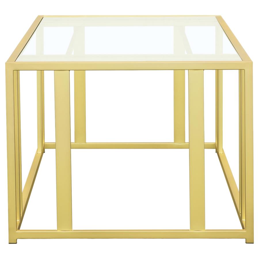Adri 3-piece Coffee and End Table Set Matte Brass