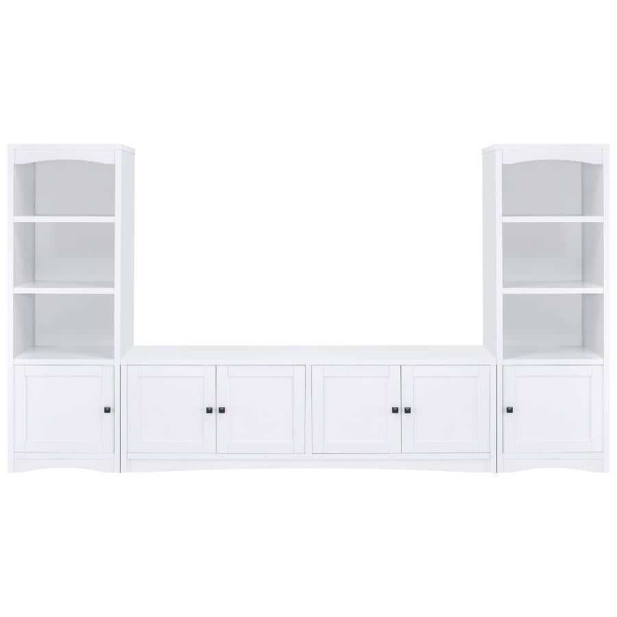 Laughlin 3-shelf Engineered Wood Media Tower White