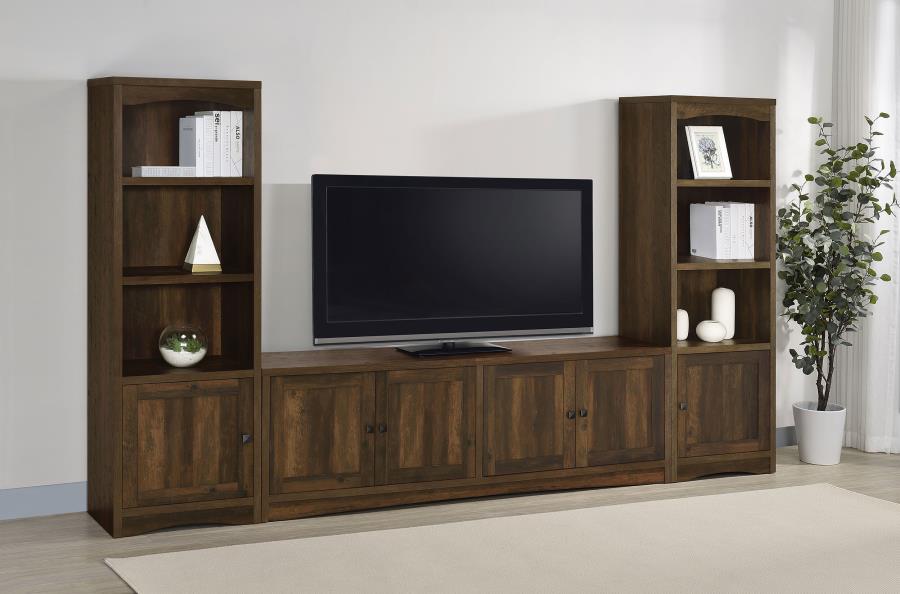 Laughlin 4-shelf Engineered Wood Media Tower Dark Pine