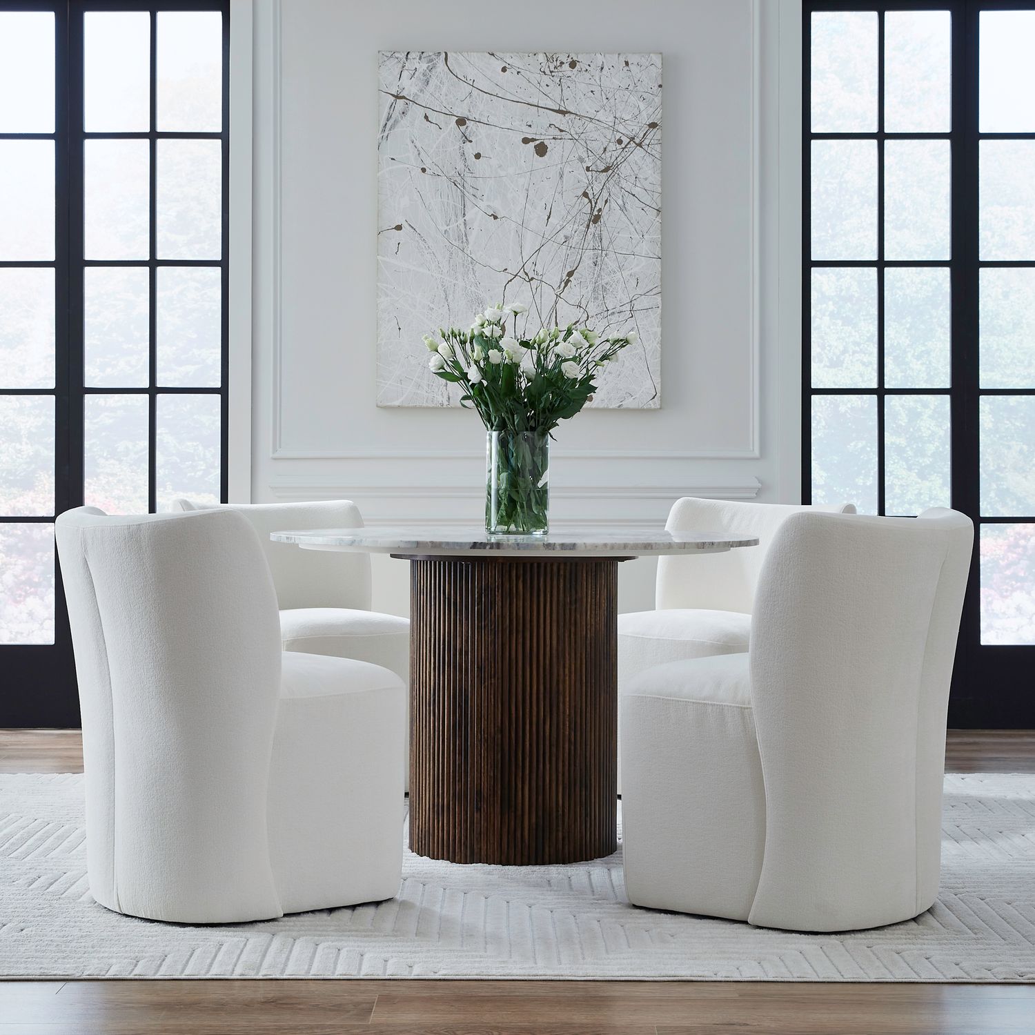 Accent Dining Accent Dining Chair with Casters - Ivory