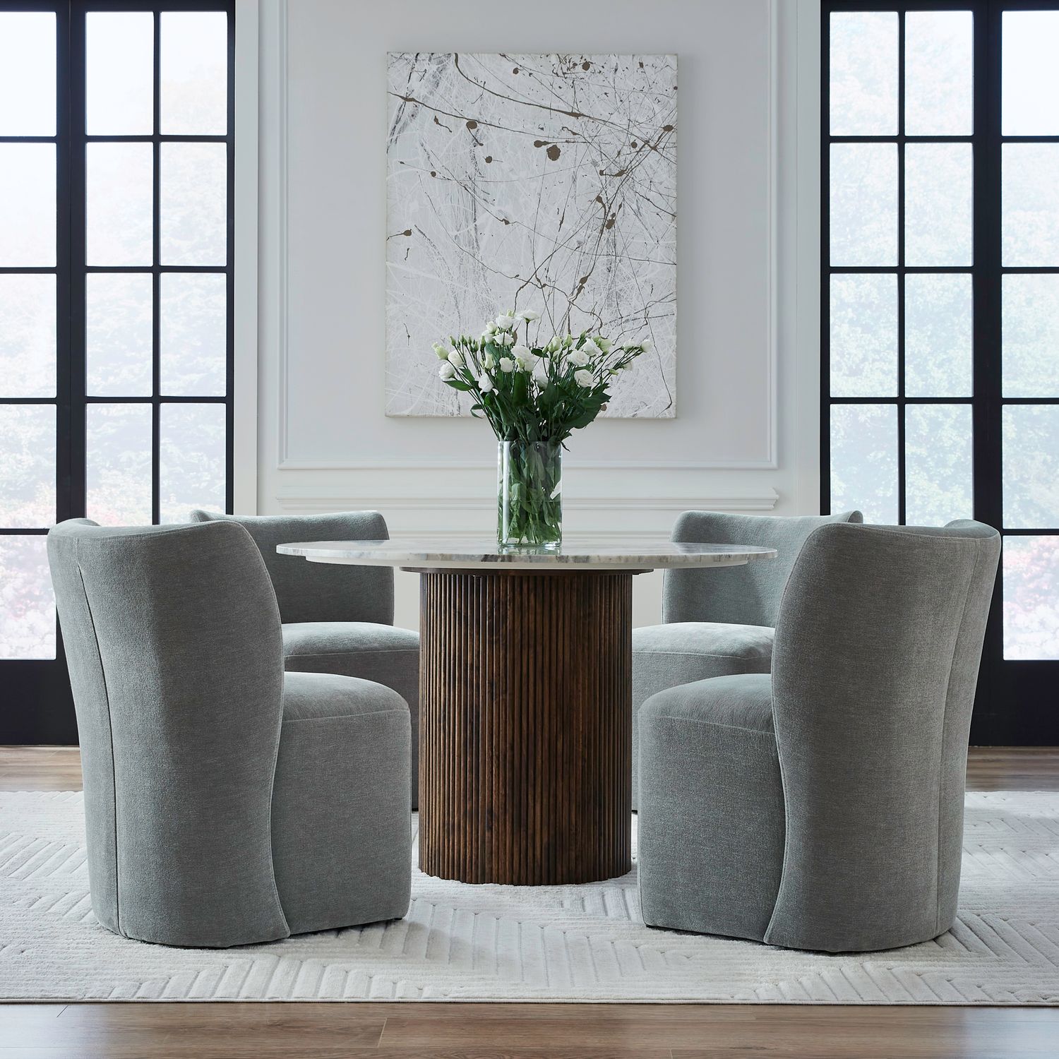 Accent Dining Accent Dining Chair with Casters - Sapphire