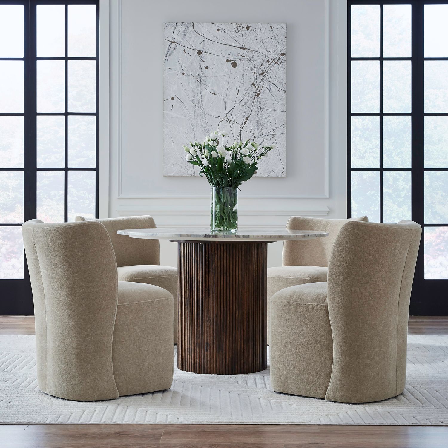 Accent Dining Accent Dining Chair with Casters - Wicker