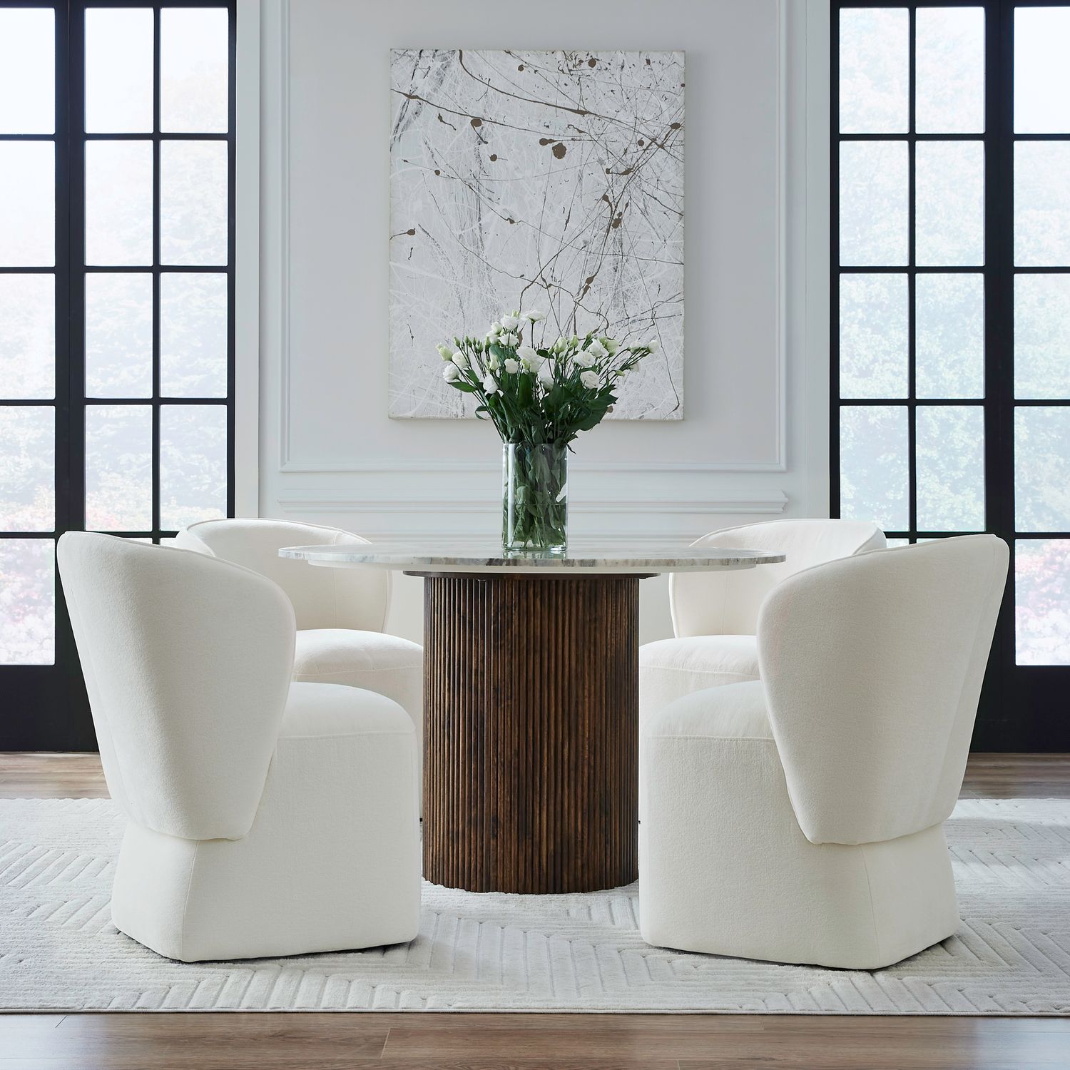 Accent Dining Accent Dining Chair with Casters - Ivory