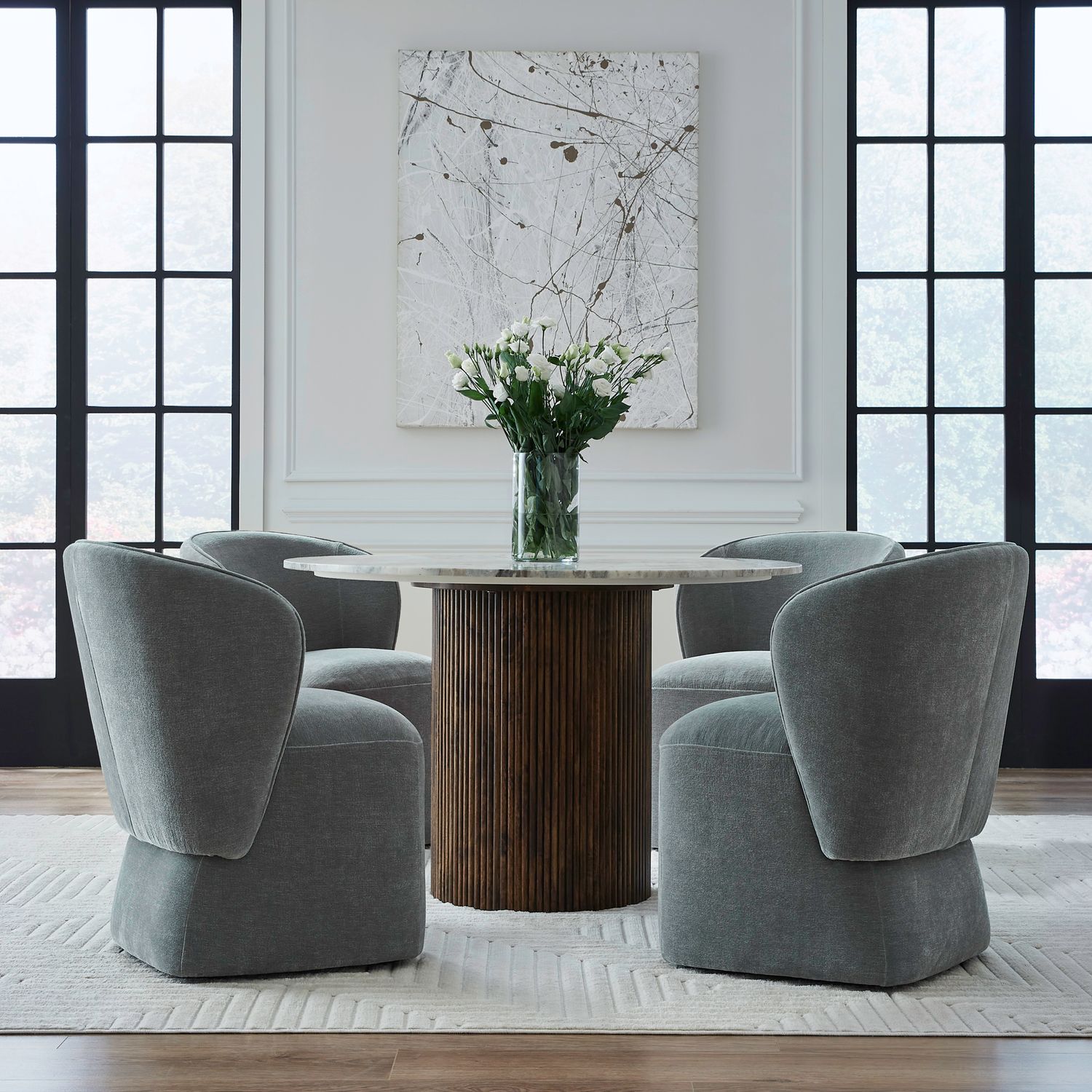 Accent Dining Accent Dining Chair with Casters - Sapphire