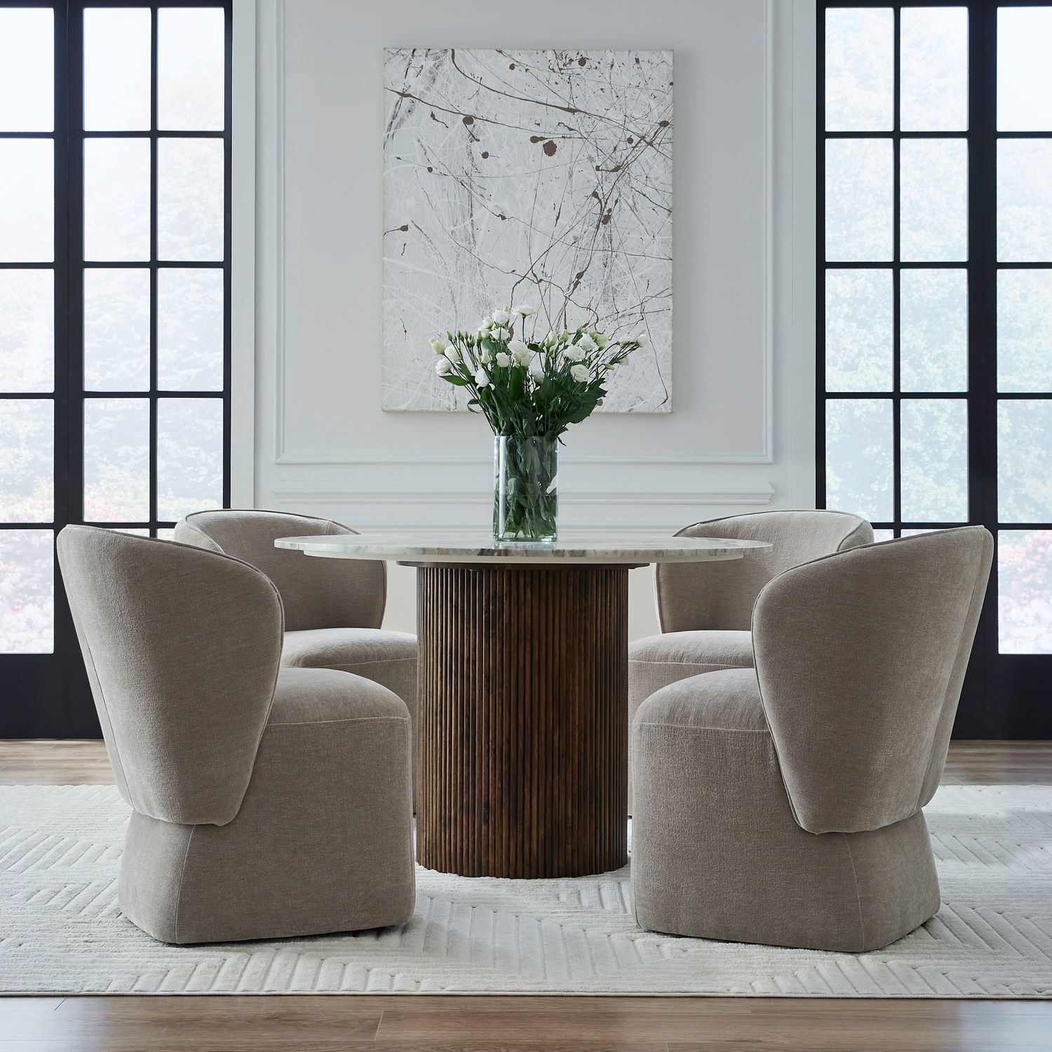 Accent Dining Accent Dining Chair with Casters - Truffle