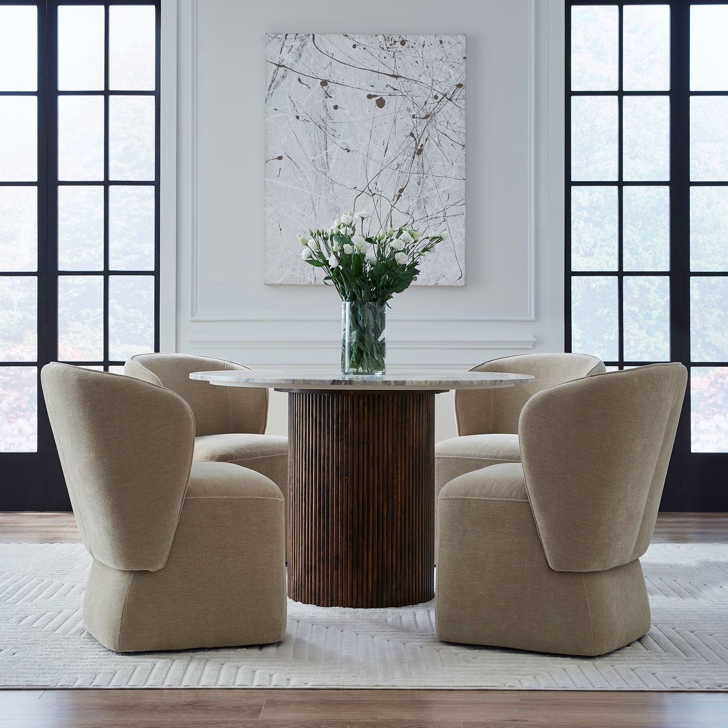 Accent Dining Accent Dining Chair with Casters - Wicker